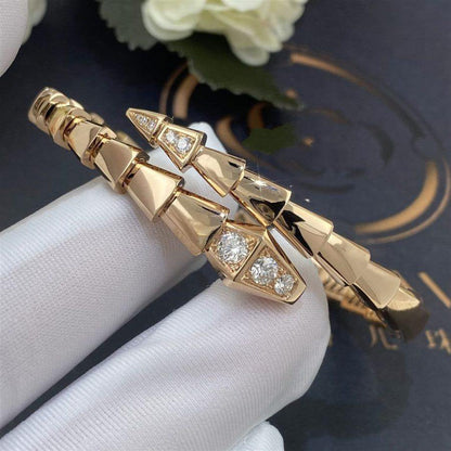 [⭐Hyrra Jewelry]SERPENTI BRACELET DIAMONDS PINK GOLD