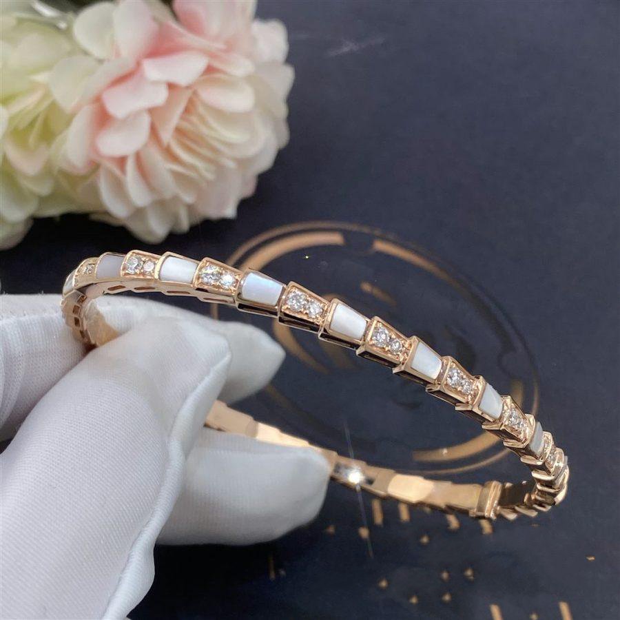 [⭐Hyrra Jewelry]SERPENTI BRACELET PINK GOLD MOP DIAMOND
