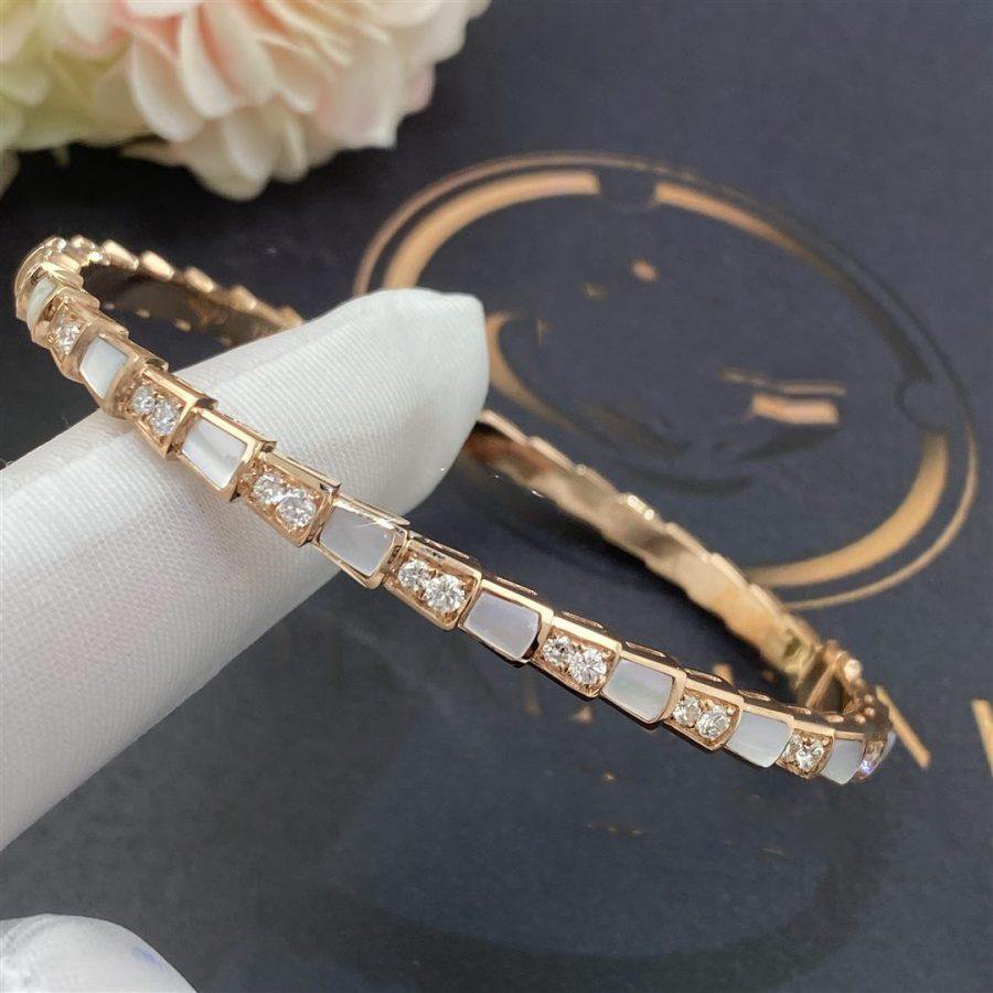 [⭐Hyrra Jewelry]SERPENTI BRACELET PINK GOLD MOP DIAMOND