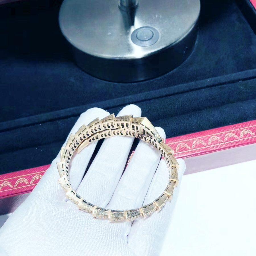 [⭐Hyrra Jewelry]SERPENTI BRACELET 8MM PINK GOLD DIAMOND