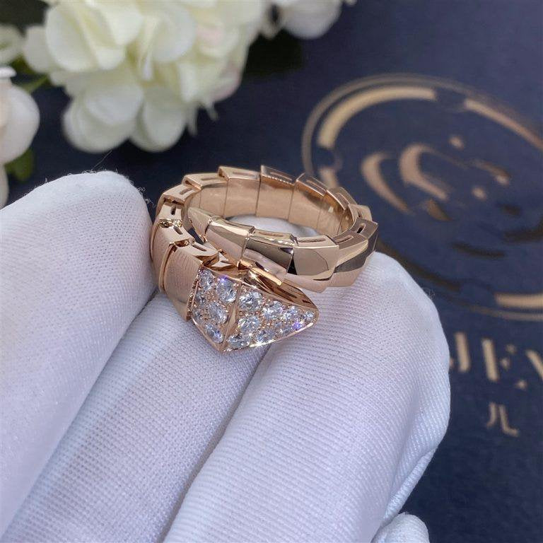 [⭐Hyrra Jewelry]SERPENTI RING PINK GOLD DIAMOND