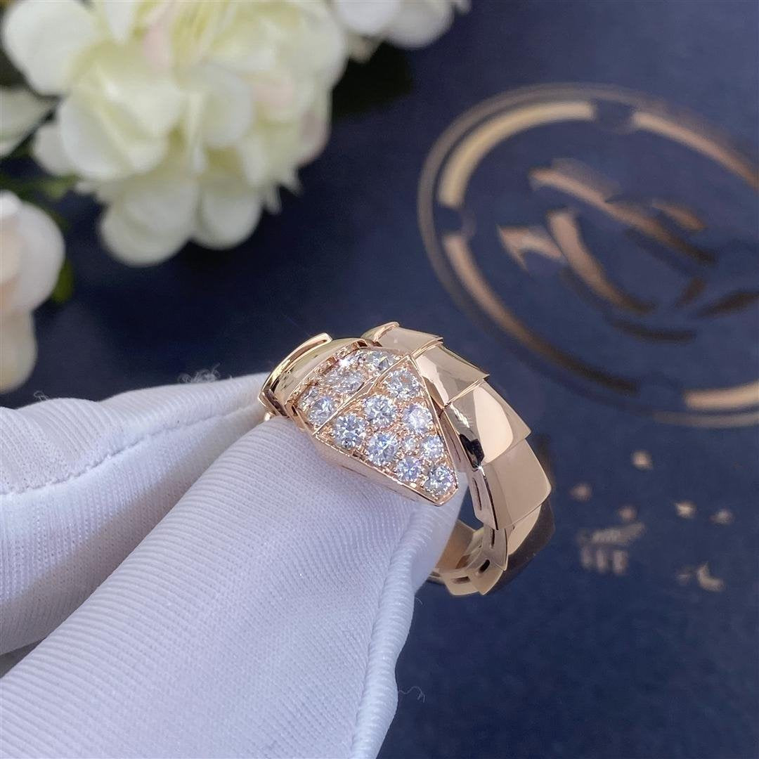 [⭐Hyrra Jewelry]SERPENTI RING PINK GOLD DIAMOND