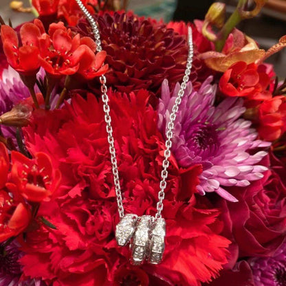 [⭐Hyrra Jewelry]SERPENTI  NECKLACE DOUBLE RING DIAMOND