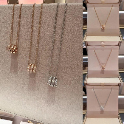 [⭐Hyrra Jewelry]SERPENTI  NECKLACE DOUBLE RING DIAMOND