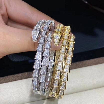 [⭐Hyrra Jewelry]SERPENTI BRACELET GOLD DIAMOND DOUBLE ROW