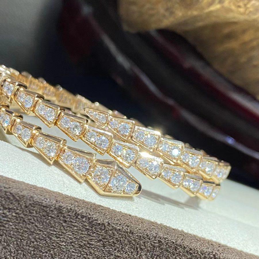 [⭐Hyrra Jewelry]SERPENTI BRACELET GOLD DIAMOND DOUBLE ROW
