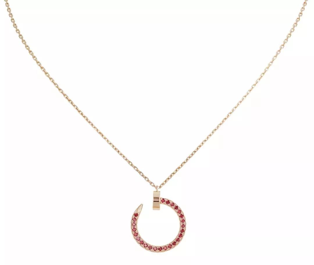 [⭐Hyrra Jewelry]JUSTE NECKLACE GOLD RED DIAMONDS
