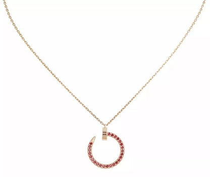 [⭐Hyrra Jewelry]JUSTE NECKLACE GOLD RED DIAMONDS