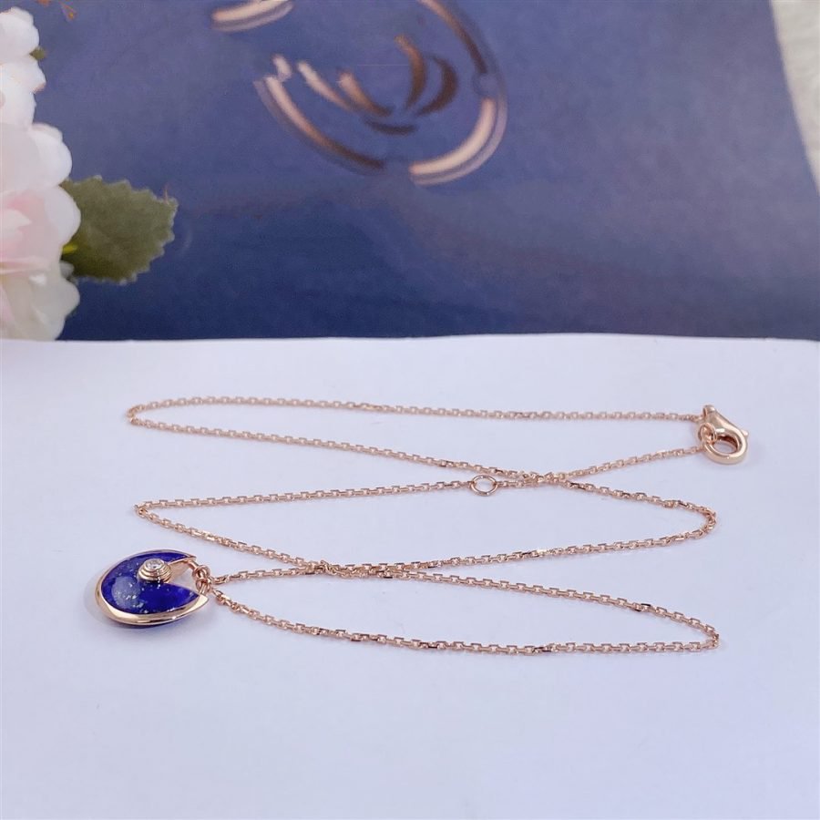 [⭐Hyrra Jewelry]AMULETTE ROSE GOLD AGATE NECKLACE