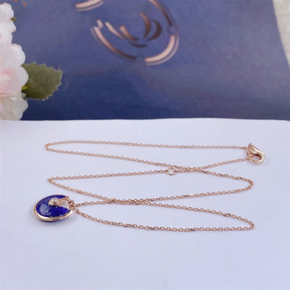[⭐Hyrra Jewelry]AMULETTE ROSE GOLD AGATE NECKLACE