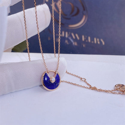 [⭐Hyrra Jewelry]AMULETTE ROSE GOLD AGATE NECKLACE