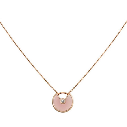 [⭐Hyrra Jewelry]AMULETTE ROSE GOLD PINK MOP NECKLACE