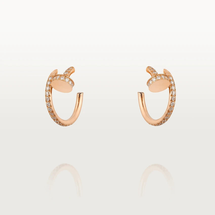 [⭐Hyrra Jewelry]JUSTE EARRINGS 12.75MM PINK GOLD DIAMOND