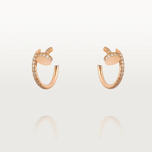 [⭐Hyrra Jewelry]JUSTE EARRINGS 12.75MM PINK GOLD DIAMOND