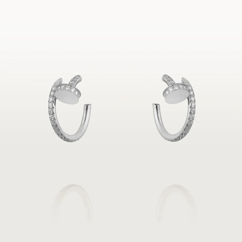 [⭐Hyrra Jewelry]JUSTE EARRINGS 12.75MM SILVER DIAMOND