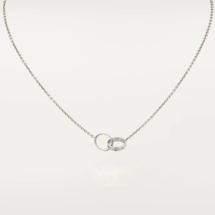 [⭐Hyrra Jewelry]LOVE NECKLACE PINK GOLD AND SILVER