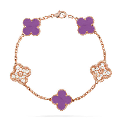 [⭐Hyrra Jewelry] CLOVER 5 MOTIF VIOLET BRACELET COLLECTION