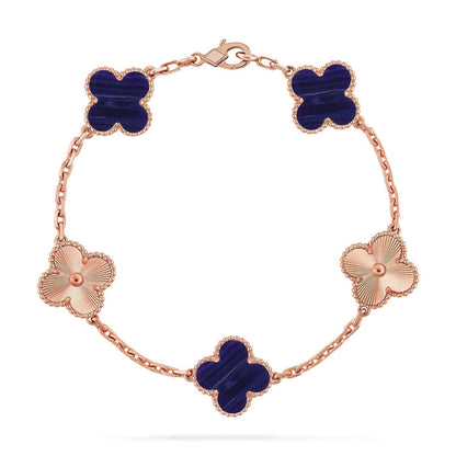 [⭐Hyrra Jewelry]CLOVER 5 MOTIF PURPLE STRIPES BRACELET COLLECTION