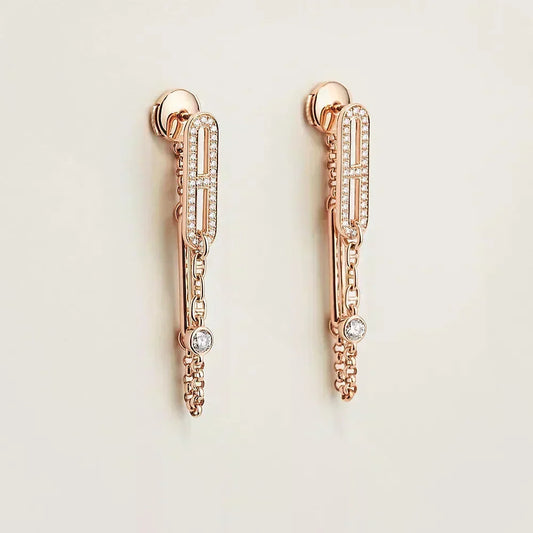 [⭐Hyrra Jewelry]CHAINE CHAOS DIAMOND DROP EARRINGS