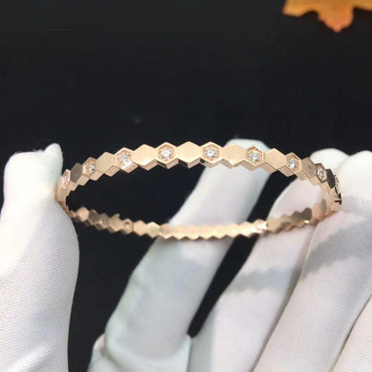 [⭐Hyrra Jewelry]BEE LOVE PINK GOLD DIAMOND BRACELET
