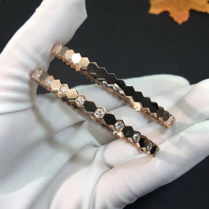 [⭐Hyrra Jewelry]BEE LOVE PINK GOLD DIAMOND BRACELET