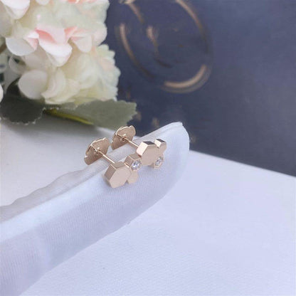 [⭐Hyrra Jewelry]BEE LOVE PINK GOLD DIAMOND EARRINGS