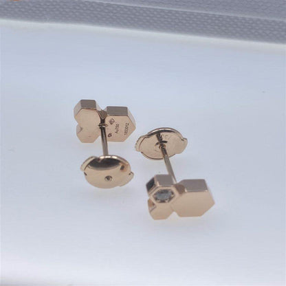 [⭐Hyrra Jewelry]BEE LOVE PINK GOLD DIAMOND EARRINGS