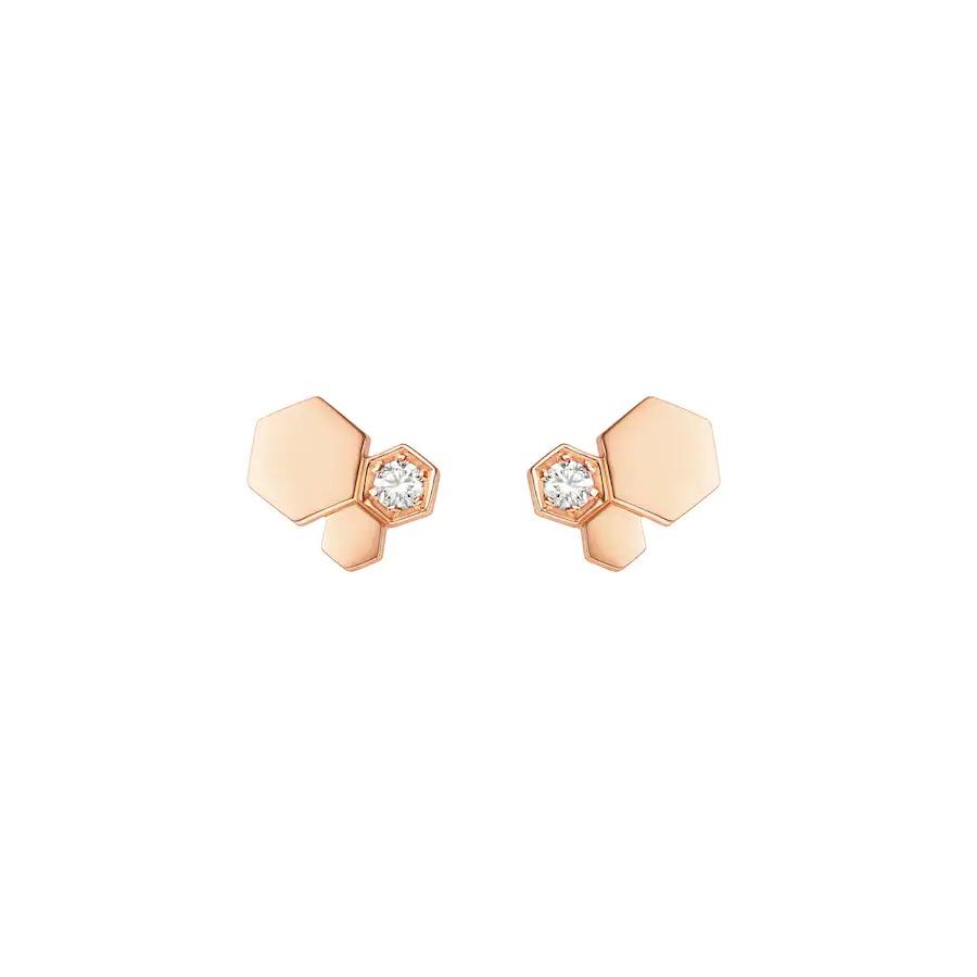 [⭐Hyrra Jewelry]BEE LOVE PINK GOLD DIAMOND EARRINGS