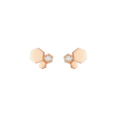 [⭐Hyrra Jewelry]BEE LOVE PINK GOLD DIAMOND EARRINGS