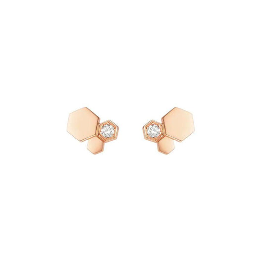 [⭐Hyrra Jewelry]BEE LOVE PINK GOLD DIAMOND EARRINGS