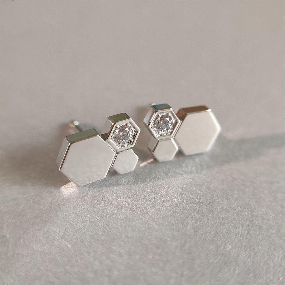 [⭐Hyrra Jewelry]BEE LOVE SILVER DIAMOND EARRINGS