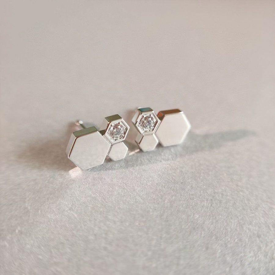 [⭐Hyrra Jewelry]BEE LOVE SILVER DIAMOND EARRINGS