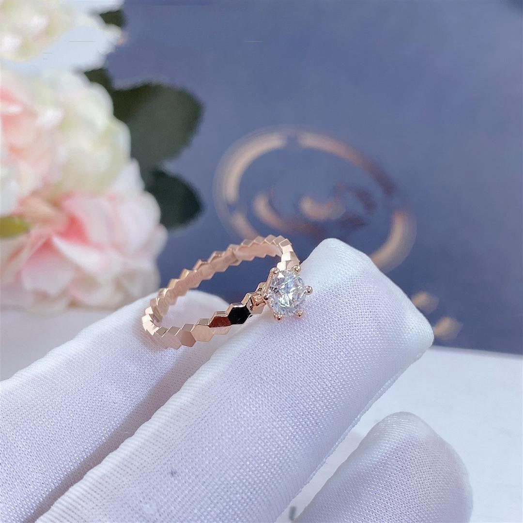 [⭐Hyrra Jewelry]BEE LOVE RING PINK GOLD 1 DIAMOND