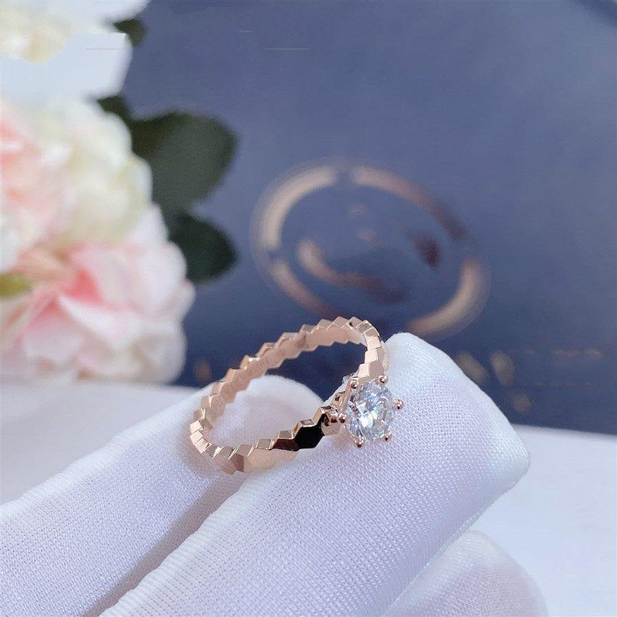 [⭐Hyrra Jewelry]BEE LOVE RING PINK GOLD 1 DIAMOND