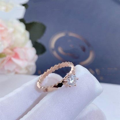 [⭐Hyrra Jewelry]BEE LOVE RING PINK GOLD 1 DIAMOND