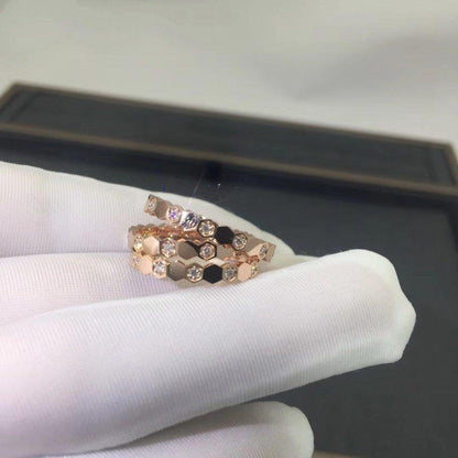 [⭐Hyrra Jewelry]BEE LOVE RING PINK GOLD DIAMOND