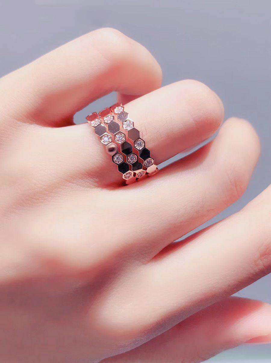 [⭐Hyrra Jewelry]BEE LOVE RING PINK GOLD DIAMOND