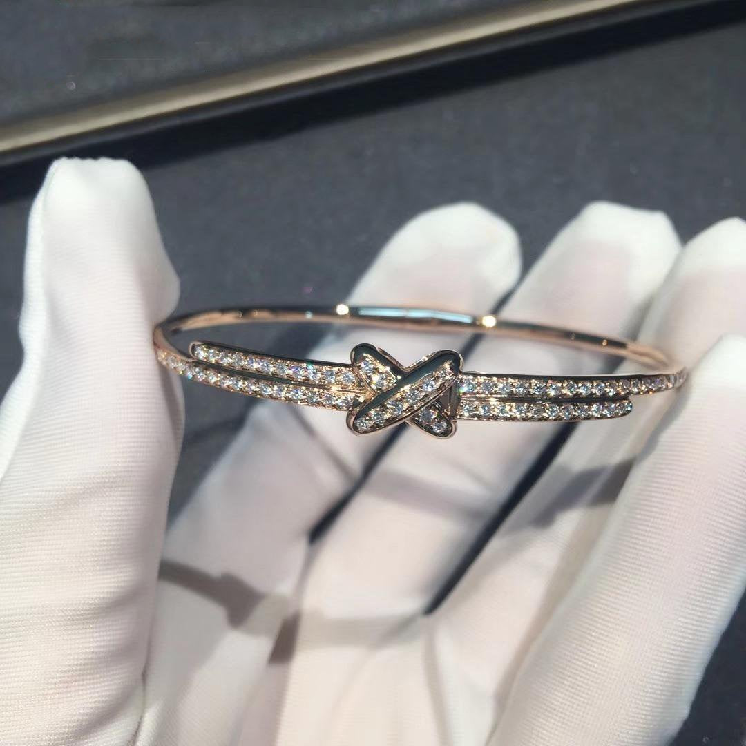 [⭐Hyrra Jewelry]JEUX DE BRACELET DIAMONDS PINK GOLD