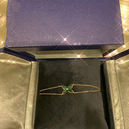 [⭐Hyrra Jewelry]JEUX BRACELET MALACHITE PINK GOLD 1 DIAMOND