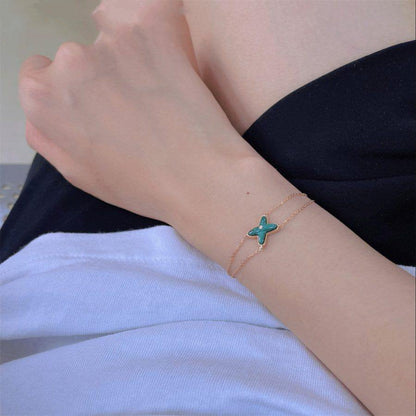 [⭐Hyrra Jewelry]JEUX BRACELET MALACHITE PINK GOLD 1 DIAMOND