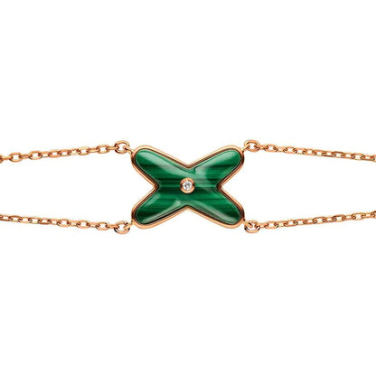 [⭐Hyrra Jewelry]JEUX BRACELET MALACHITE PINK GOLD 1 DIAMOND