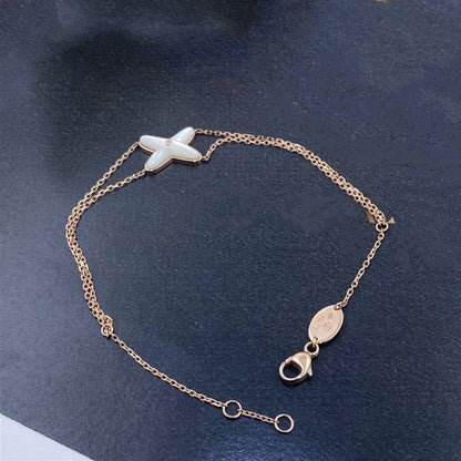 [⭐Hyrra Jewelry]JEUX BRACELET WHITE MOP PINK GOLD 1 DIAMOND