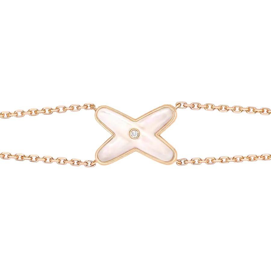 [⭐Hyrra Jewelry]JEUX BRACELET WHITE MOP PINK GOLD 1 DIAMOND