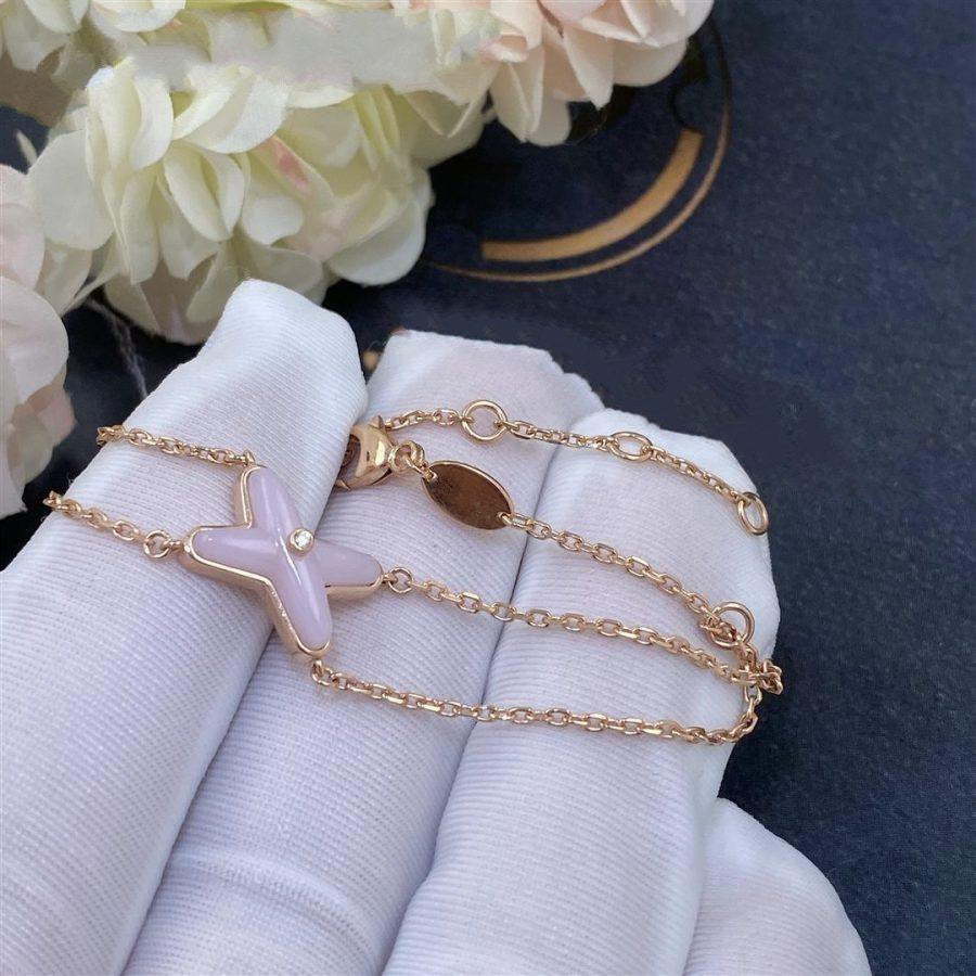 [⭐Hyrra Jewelry]JEUX BRACELET PINK MOP PINK GOLD 1 DIAMOND