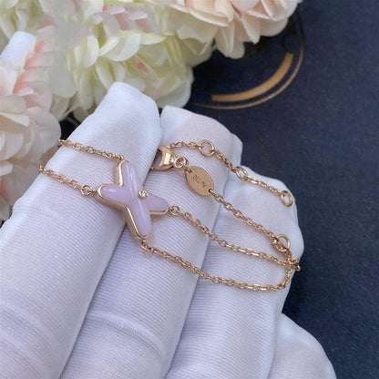 [⭐Hyrra Jewelry]JEUX BRACELET PINK MOP PINK GOLD 1 DIAMOND