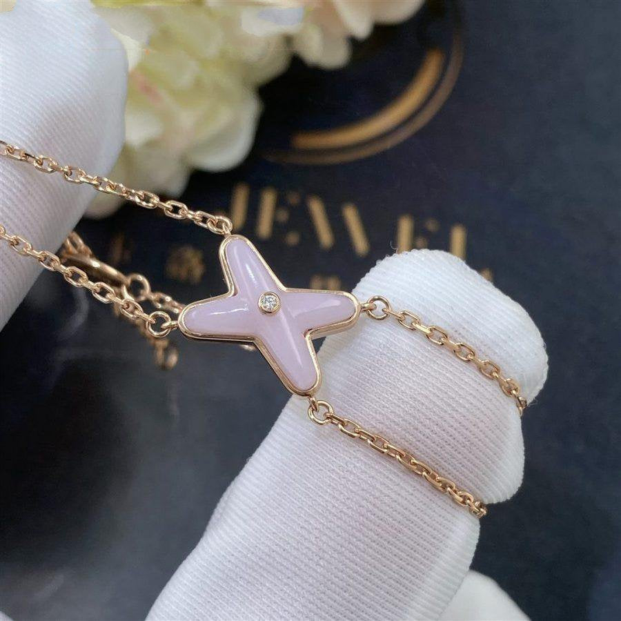 [⭐Hyrra Jewelry]JEUX BRACELET PINK MOP PINK GOLD 1 DIAMOND