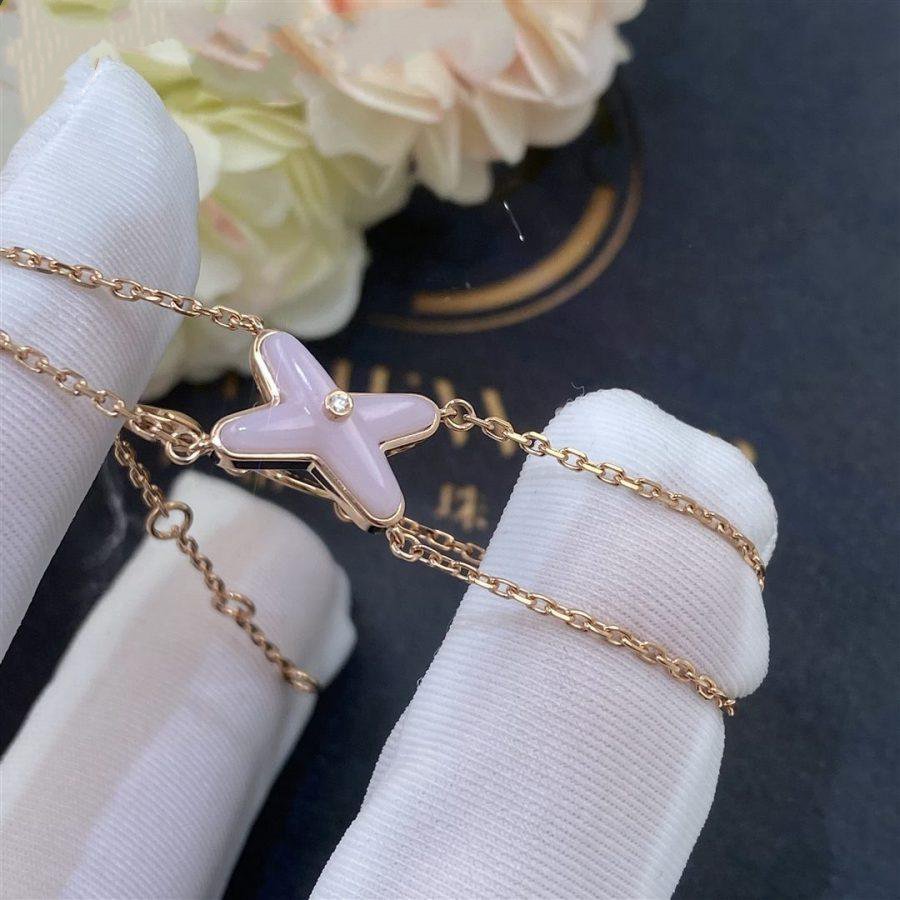 [⭐Hyrra Jewelry]JEUX BRACELET PINK MOP PINK GOLD 1 DIAMOND
