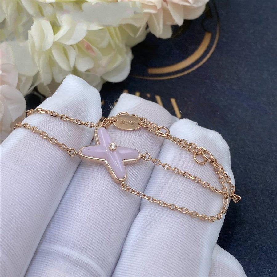 [⭐Hyrra Jewelry]JEUX BRACELET PINK MOP PINK GOLD 1 DIAMOND