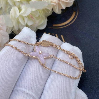 [⭐Hyrra Jewelry]JEUX BRACELET PINK MOP PINK GOLD 1 DIAMOND