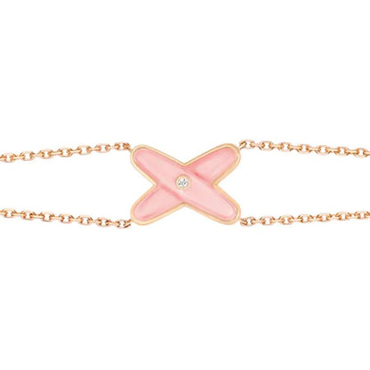 [⭐Hyrra Jewelry]JEUX BRACELET PINK MOP PINK GOLD 1 DIAMOND